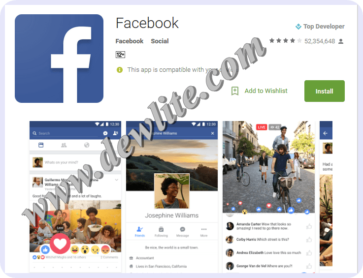cannot download facebook app on android tablet